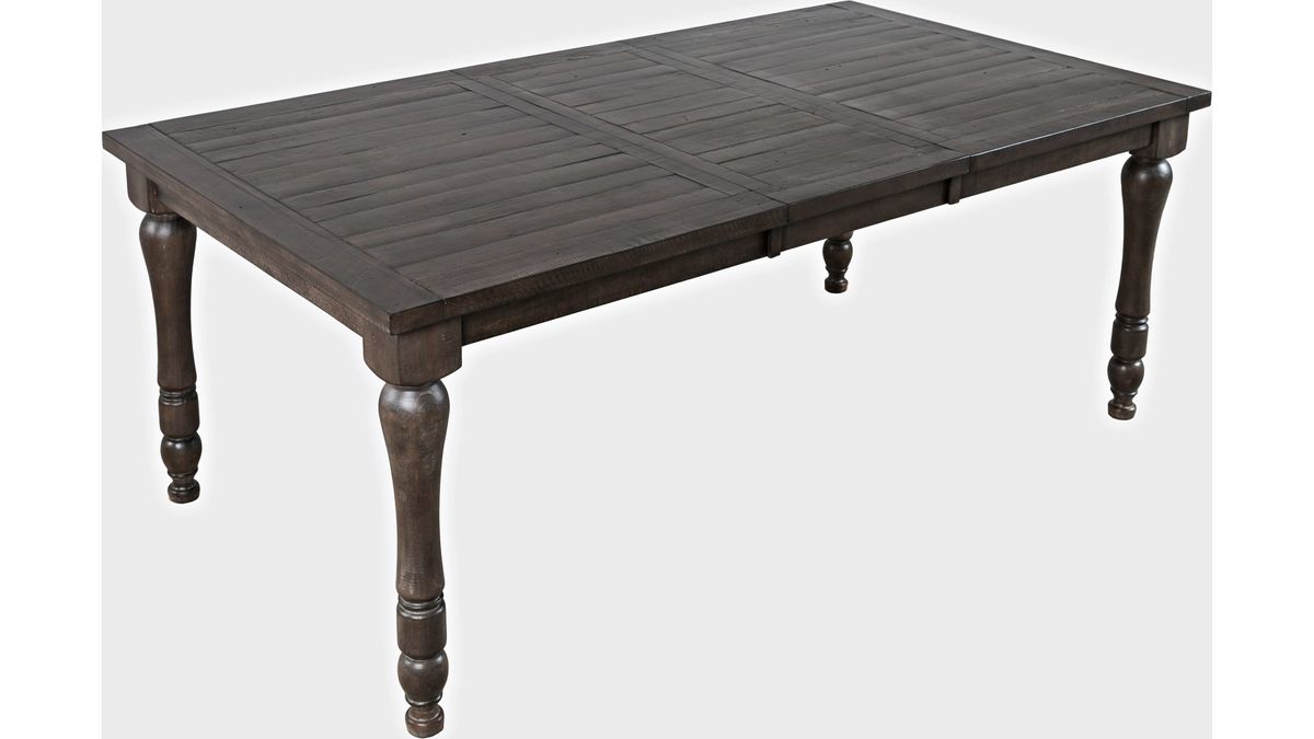 Jofran Madison County Rectangle Extension Dining Table in Barnwood - Holmwood's Furniture & Design Center (Somersworth, NH)