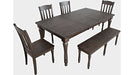 Jofran Madison County Rectangle Extension Dining Table in Barnwood - Holmwood's Furniture & Design Center (Somersworth, NH)