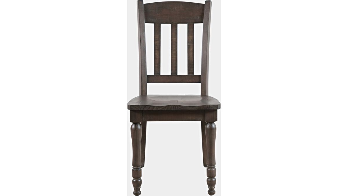 Jofran Madison County Slatback Dining Chair in Barnwood (Set of 2) - Holmwood's Furniture & Design Center (Somersworth, NH)