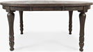 Jofran Madison County Round to Oval Dining Table in Barnwood - Holmwood's Furniture & Design Center (Somersworth, NH)