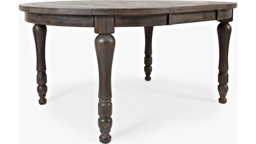 Jofran Madison County Round to Oval Dining Table in Barnwood - Holmwood's Furniture & Design Center (Somersworth, NH)