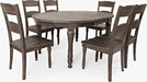 Jofran Madison County Round to Oval Dining Table in Barnwood - Holmwood's Furniture & Design Center (Somersworth, NH)