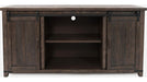 Jofran Madison County 70" Barn Door Server in Barnwood - Holmwood's Furniture & Design Center (Somersworth, NH)