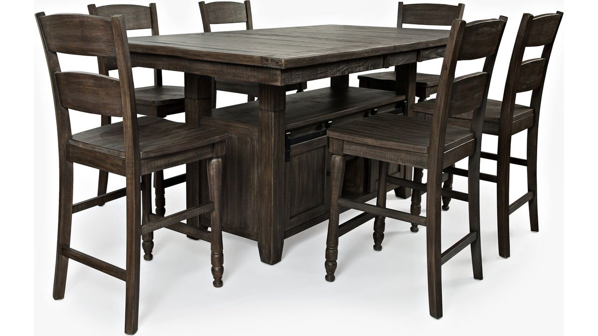Jofran Madison County High/Low Dining Table in Barnwood - Holmwood's Furniture & Design Center (Somersworth, NH)
