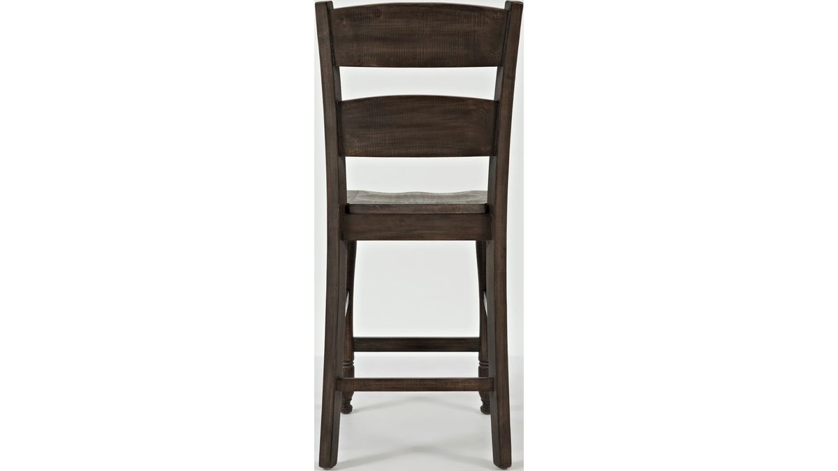 Jofran Madison County Ladderback Counter Stool in Barnwood (Set of 2) - Holmwood's Furniture & Design Center (Somersworth, NH)