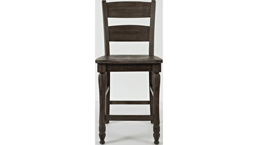 Jofran Madison County Ladderback Counter Stool in Barnwood (Set of 2) - Holmwood's Furniture & Design Center (Somersworth, NH)