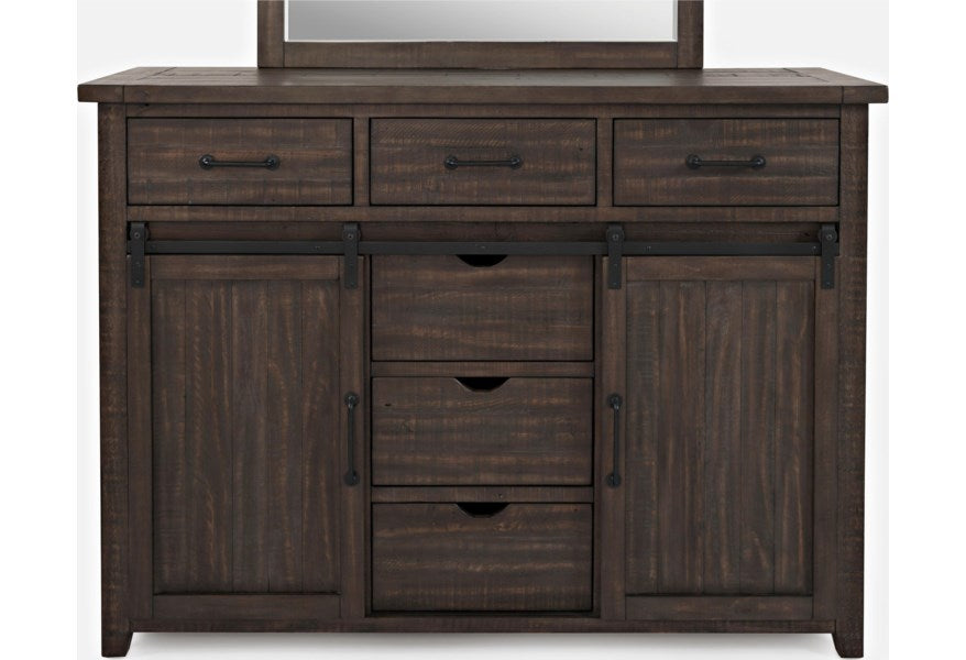 Jofran Madison County Door Dresser in Barnwood - Holmwood's Furniture & Design Center (Somersworth, NH)