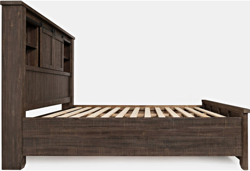 Jofran Madison County King Barn Door Bed in Barnwood - Holmwood's Furniture & Design Center (Somersworth, NH)