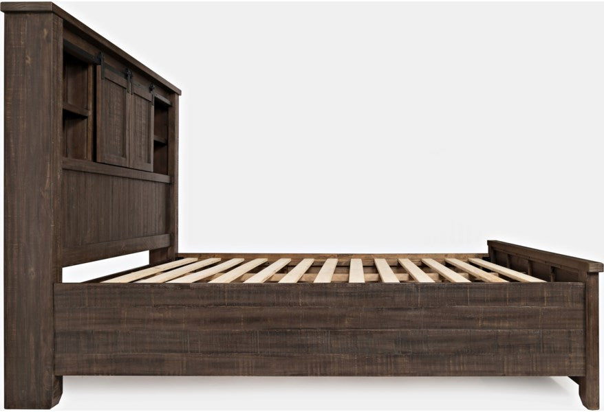 Jofran Madison County Queen Barn Door Bed in Barnwood - Holmwood's Furniture & Design Center (Somersworth, NH)