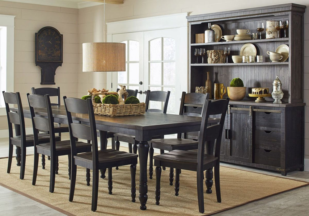 Jofran Madison County Rustic Reclaimed Pine Farmhouse Hutch Server in Vintage Black - Holmwood's Furniture & Design Center (Somersworth, NH)