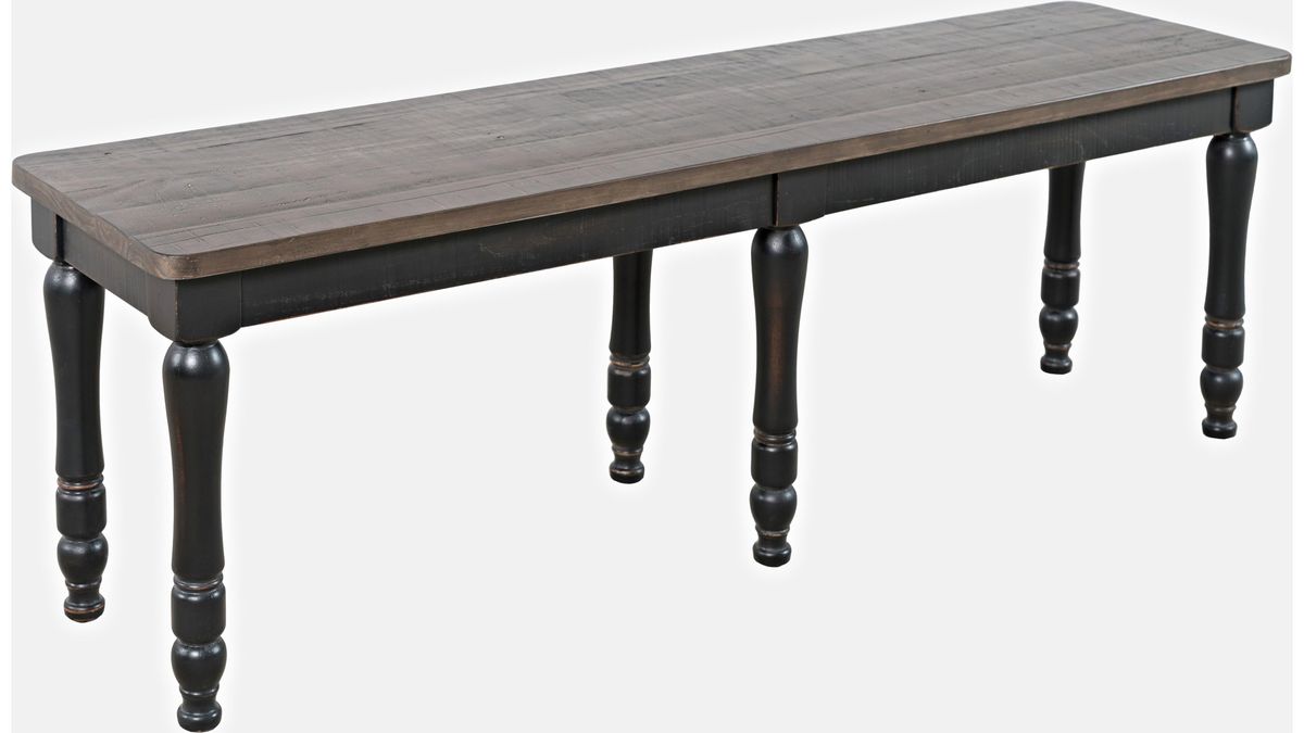 Jofran Madison County Dining Bench in Vintage Black - Holmwood's Furniture & Design Center (Somersworth, NH)