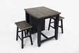 Jofran Madison County Rustic Reclaimed Pine Farmhouse 3 Piece Counter Height Dining Set in Vintage Black - Holmwood's Furniture & Design Center (Somersworth, NH)