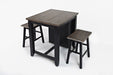 Jofran Madison County Rustic Reclaimed Pine Farmhouse 3 Piece Counter Height Dining Set in Vintage Black - Holmwood's Furniture & Design Center (Somersworth, NH)