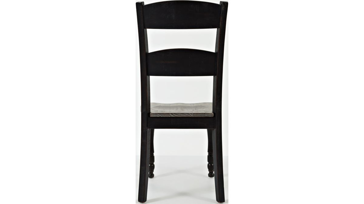Jofran Madison County Ladderback Dining Chair in Vintage Black (Set of 2) - Holmwood's Furniture & Design Center (Somersworth, NH)