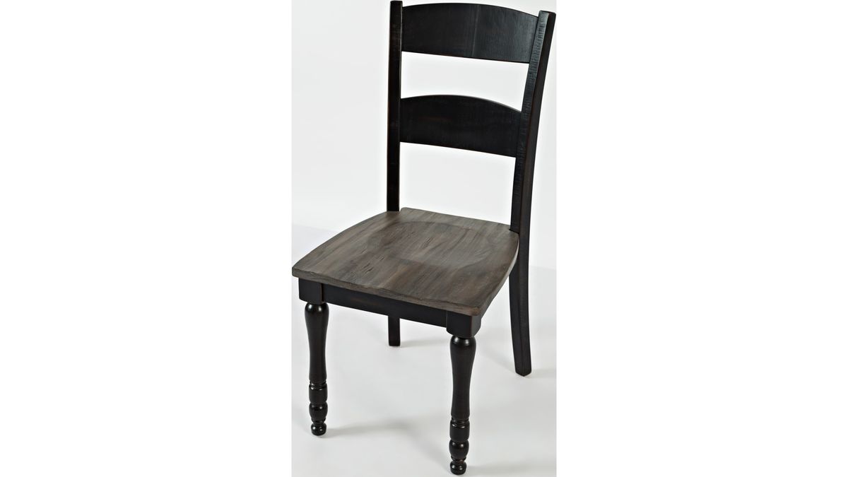 Jofran Madison County Ladderback Dining Chair in Vintage Black (Set of 2) - Holmwood's Furniture & Design Center (Somersworth, NH)