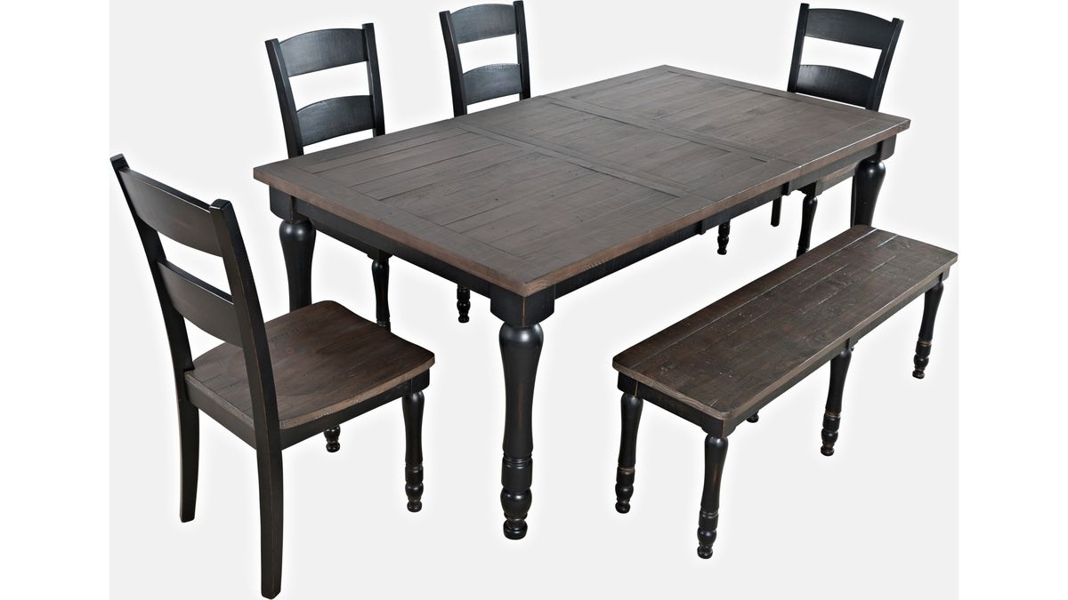 Jofran Madison County Rectangle Extension Dining Table in Vintage Black - Holmwood's Furniture & Design Center (Somersworth, NH)