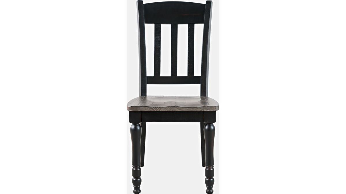Jofran Madison County Slatback Dining Chair in Vintage Black (Set of 2) - Holmwood's Furniture & Design Center (Somersworth, NH)