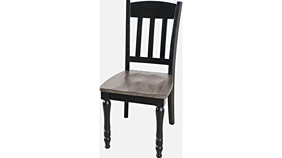 Jofran Madison County Slatback Dining Chair in Vintage Black (Set of 2) - Holmwood's Furniture & Design Center (Somersworth, NH)