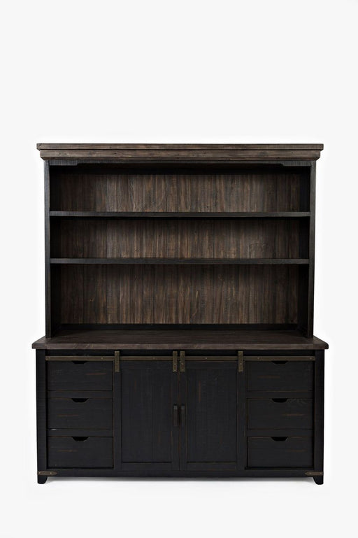 Jofran Madison County Rustic Reclaimed Pine Farmhouse Hutch Server in Vintage Black image