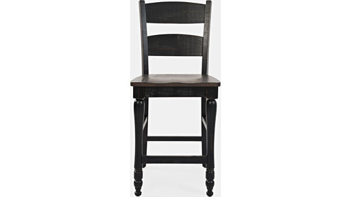 Jofran Madison County Ladderback Counter Stool in Vintage Black (Set of 2) - Holmwood's Furniture & Design Center (Somersworth, NH)