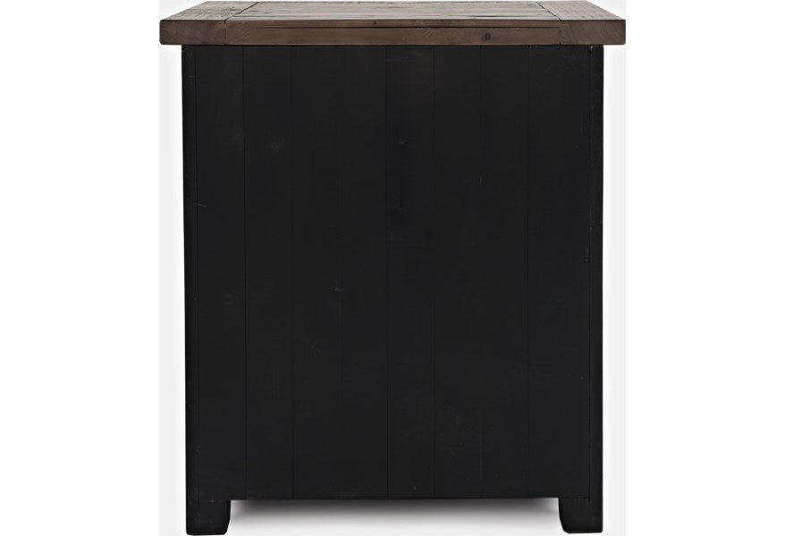 Jofran Madison County Power Nightstand in Vintage Black - Holmwood's Furniture & Design Center (Somersworth, NH)