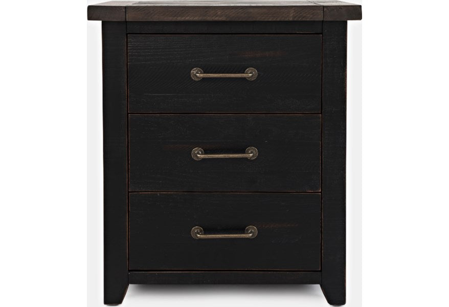 Jofran Madison County Power Nightstand in Vintage Black - Holmwood's Furniture & Design Center (Somersworth, NH)
