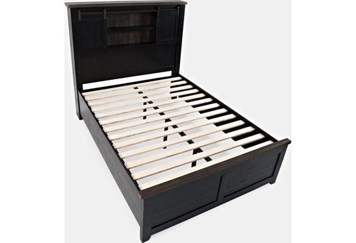 Jofran Madison County King Barn Door Bed in Vintage Black - Holmwood's Furniture & Design Center (Somersworth, NH)