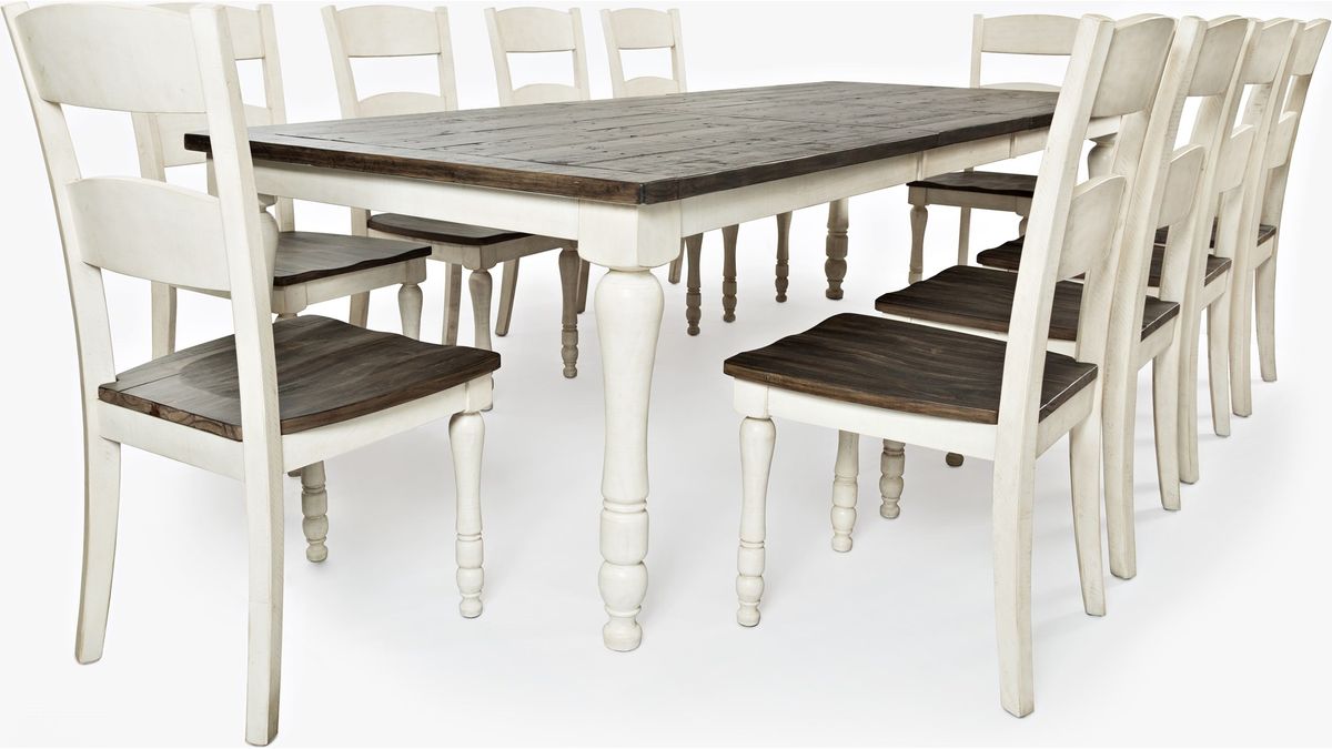 Jofran Madison County Rectangle Extension Dining Table in Vintage White - Holmwood's Furniture & Design Center (Somersworth, NH)