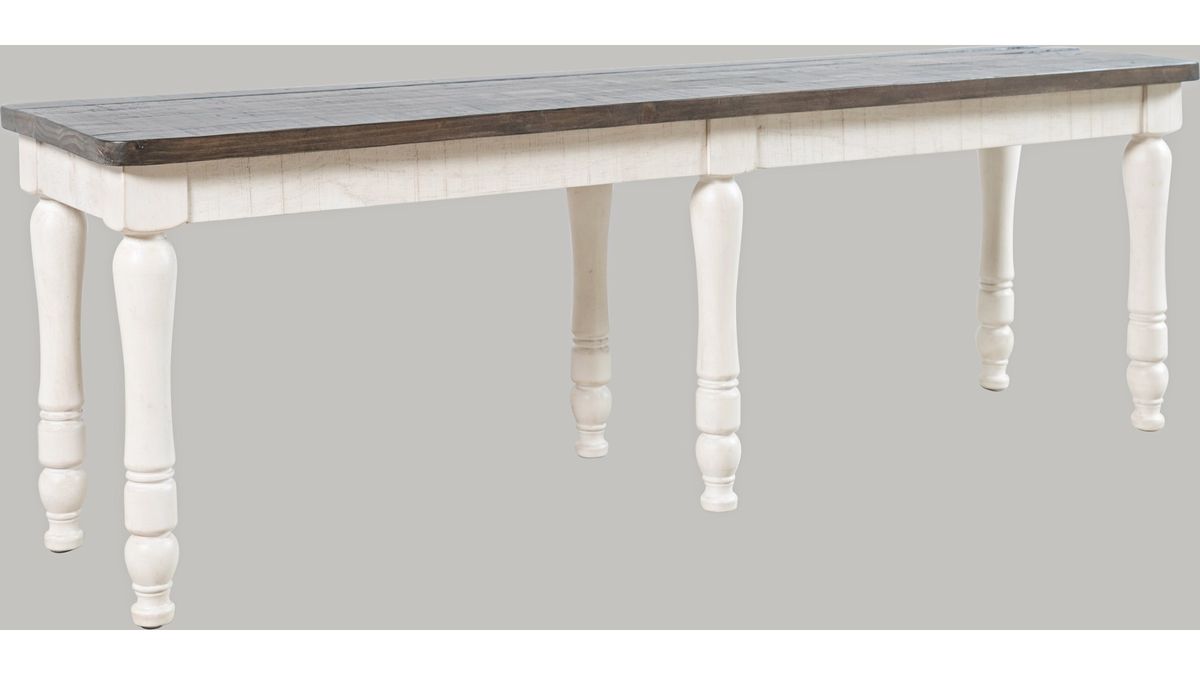 Jofran Madison County Dining Bench in Vintage White - Holmwood's Furniture & Design Center (Somersworth, NH)