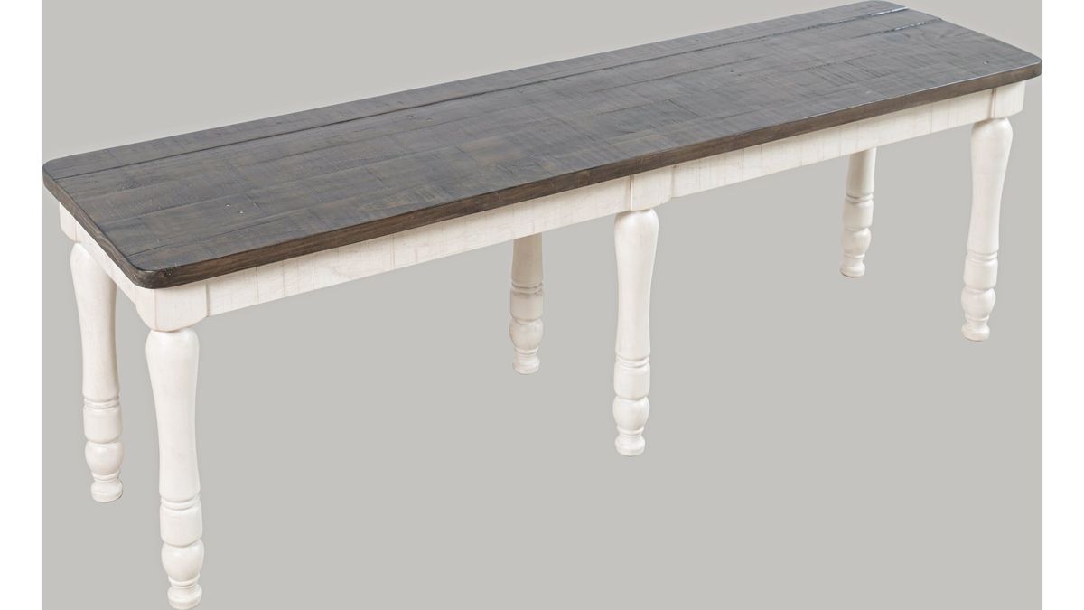Jofran Madison County Dining Bench in Vintage White - Holmwood's Furniture & Design Center (Somersworth, NH)