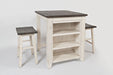 Jofran Madison County Rustic Reclaimed Pine Farmhouse 3 Piece Counter Height Dining Set in Vintage White - Holmwood's Furniture & Design Center (Somersworth, NH)