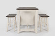 Jofran Madison County Rustic Reclaimed Pine Farmhouse 3 Piece Counter Height Dining Set in Vintage White - Holmwood's Furniture & Design Center (Somersworth, NH)