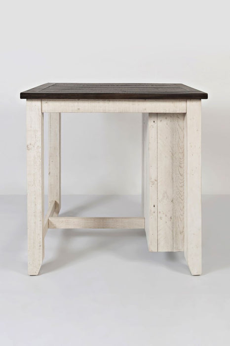 Jofran Madison County Rustic Reclaimed Pine Farmhouse 3 Piece Counter Height Dining Set in Vintage White - Holmwood's Furniture & Design Center (Somersworth, NH)