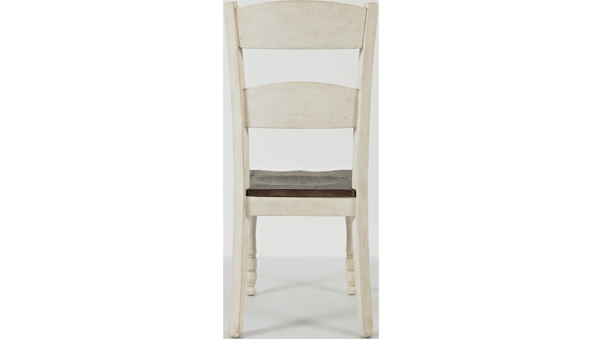 Jofran Madison County Ladderback Dining Chair in Vintage White (Set of 2) - Holmwood's Furniture & Design Center (Somersworth, NH)