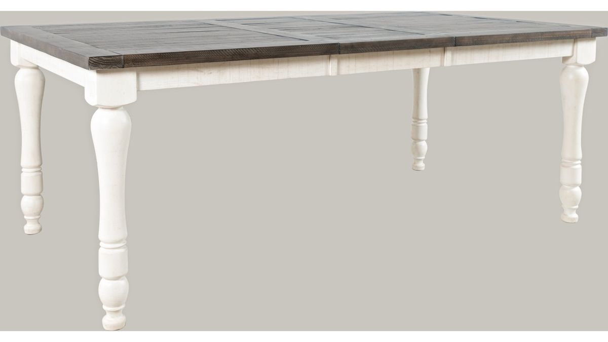 Jofran Madison County Rectangle Extension Dining Table in Vintage White - Holmwood's Furniture & Design Center (Somersworth, NH)