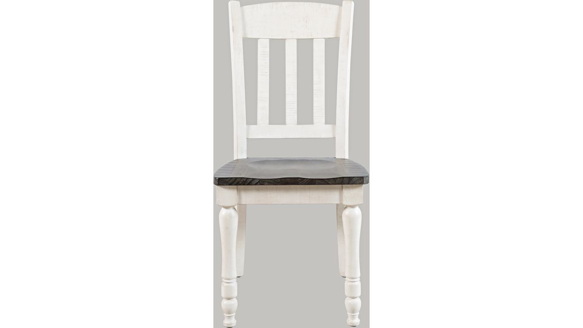 Jofran Madison County Slatback Dining Chair in Vintage White (Set of 2) - Holmwood's Furniture & Design Center (Somersworth, NH)
