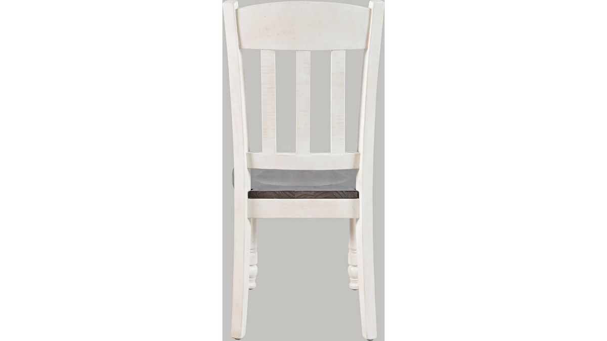 Jofran Madison County Slatback Dining Chair in Vintage White (Set of 2) - Holmwood's Furniture & Design Center (Somersworth, NH)