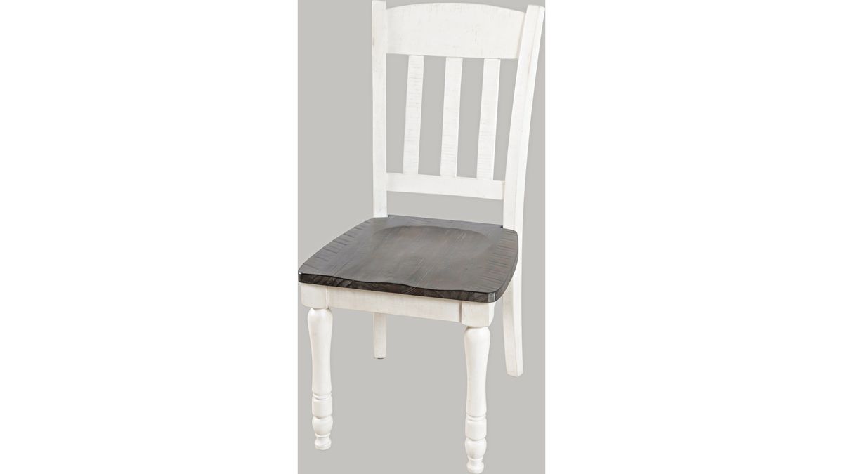 Jofran Madison County Slatback Dining Chair in Vintage White (Set of 2) - Holmwood's Furniture & Design Center (Somersworth, NH)