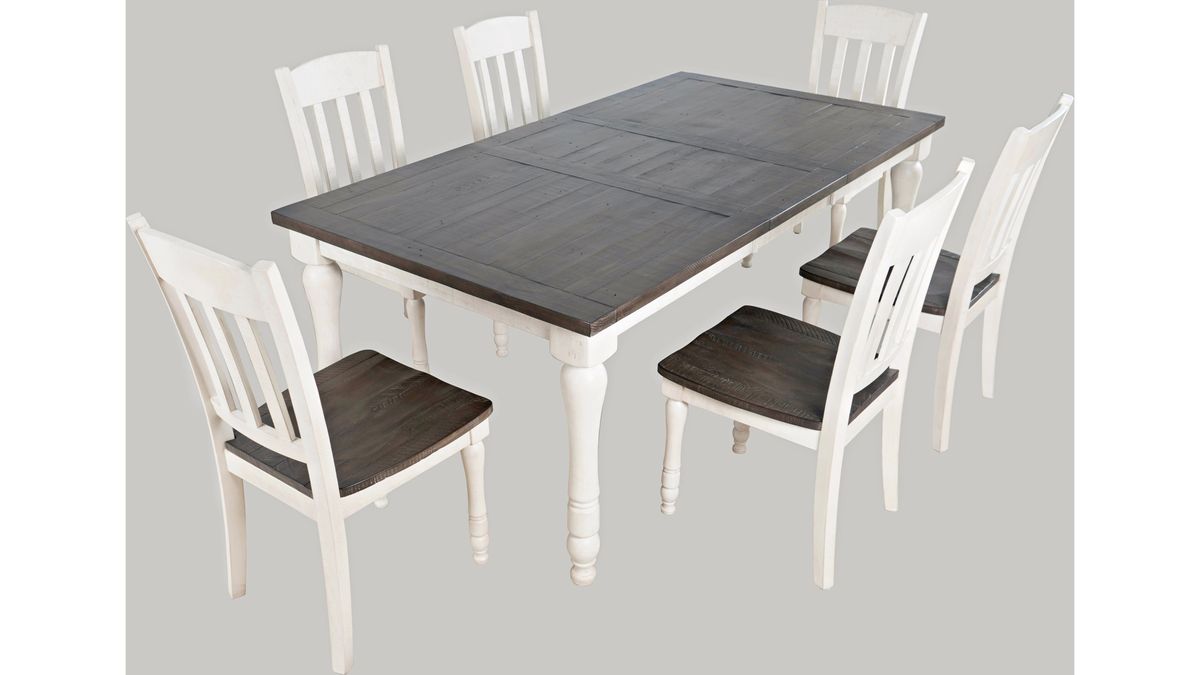 Jofran Madison County Slatback Dining Chair in Vintage White (Set of 2) - Holmwood's Furniture & Design Center (Somersworth, NH)