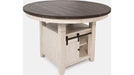 Jofran Madison County High/Low Round Dining Table in Vintage White - Holmwood's Furniture & Design Center (Somersworth, NH)