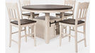 Jofran Madison County High/Low Round Dining Table in Vintage White - Holmwood's Furniture & Design Center (Somersworth, NH)