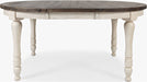 Jofran Madison County Round to Oval Dining Table in Vintage White - Holmwood's Furniture & Design Center (Somersworth, NH)