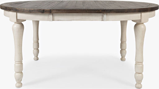 Jofran Madison County Round to Oval Dining Table in Vintage White - Holmwood's Furniture & Design Center (Somersworth, NH)