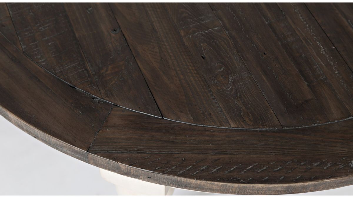 Jofran Madison County Round to Oval Dining Table in Vintage White - Holmwood's Furniture & Design Center (Somersworth, NH)
