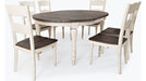 Jofran Madison County Round to Oval Dining Table in Vintage White - Holmwood's Furniture & Design Center (Somersworth, NH)