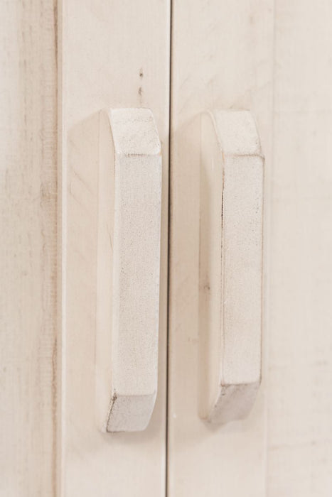 Jofran Madison County Rustic Reclaimed Pine Farmhouse 70" Barn Door Server in Vintage White - Holmwood's Furniture & Design Center (Somersworth, NH)