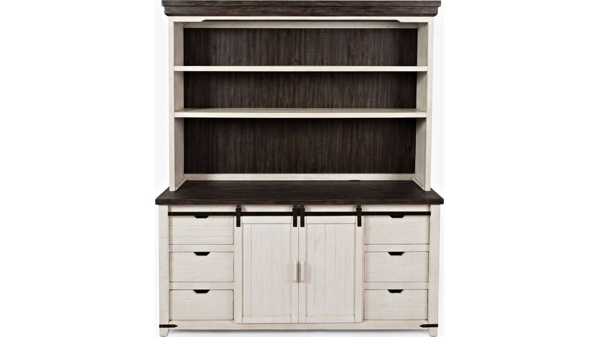 Jofran Madison County Hutch Server in Vintage White - Holmwood's Furniture & Design Center (Somersworth, NH)