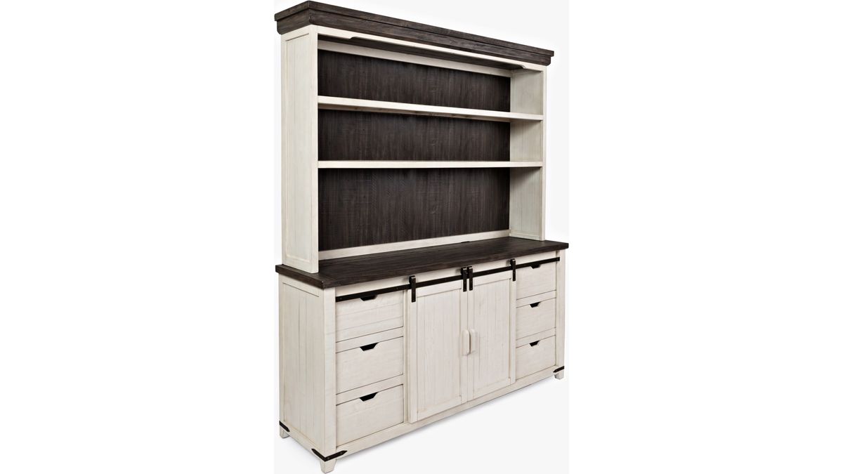 Jofran Madison County Hutch Server in Vintage White - Holmwood's Furniture & Design Center (Somersworth, NH)