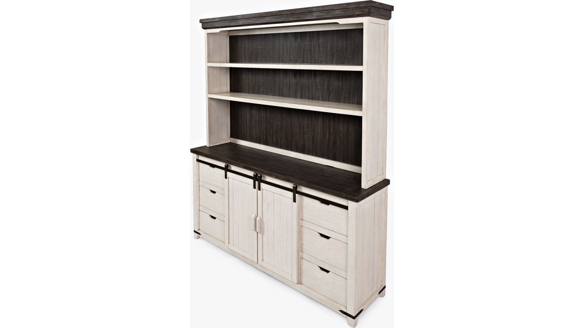 Jofran Madison County Hutch Server in Vintage White - Holmwood's Furniture & Design Center (Somersworth, NH)
