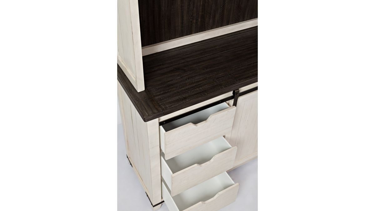 Jofran Madison County Hutch Server in Vintage White - Holmwood's Furniture & Design Center (Somersworth, NH)